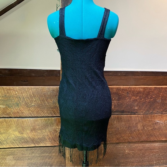 Vintage Y2K Daniel Laurent Witchy Gothic 20’s Flapper Dress w Stevie Nicks Vibes - Picture 5 of 15